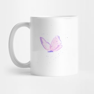 Pink gentle butterfly, insect, summer, spray. Watercolor, art decoration, sketch. Illustration hand drawn modern painting Mug